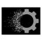 Bright Fragmented Pixel Halftone Gear Icon