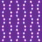 Bright garlands with glowing star lights on violet background. Seamless vector design element for Holiday cards