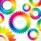 Bright gears of different colors