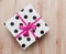 Bright gift box with pink bow