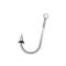 Bright glossy silver metal fishing hook on white