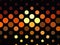 Bright glowing circles on dark background. Halftone effect. Abstract geometric pattern. Scalable vector graphics