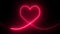 Bright glowing neon valentines love heart symbol animation. 3D Rendering