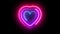 Bright glowing neon valentines love heart symbol animation. 3D Rendering