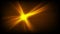 Bright glowing orange star glare beams video animation