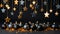 Bright gold decoration, shiny star shaped symbol, glowing winter celebration generated by AI