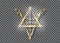 Bright Gold Sigil of Protection. Magical Amulets of light. Can be used as tattoo, logos and prints. Golden Wiccan occult symbol