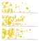 Bright golden confetti particle abstract flyers collection