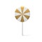 Bright golden luxury realistic striped lollipop on stick for Christmas tree decor 3d vector