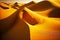 bright golden sand in form of lifeless desert dunes