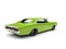 Bright green American vintage muscle car - tail view