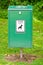 Bright Green Dog Mess Poop Bin with Label