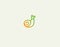 Bright green and orange linear logo icon snail