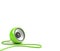 Bright green speaker with cable