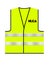 Bright green â€“ yellow Polish traffic Milicja vest on a white isolated background.