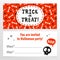 Bright Halloween party invitation design template, horizontal