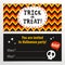 Bright Halloween party invitation design template, horizontal