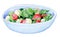 Bright handmade bowl with a colorful salad -