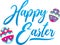 Bright Happy Easter Greeting with decorated eggs