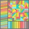 Bright Harmonious Color Palette with Geometric Composition of Colorful Squares