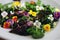 Bright healthy microgreens for preparation of variety of dietary salads