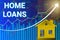 bright home loans word isolated on graph and arrow background