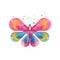 Bright icon of butterfly with gradients and texture. Insect with two pairs of beautiful wings. Abstract flat vector