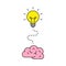 Bright idea icon. Bulb icon. Brainstorming. Creativity. Idea. Vector illustration