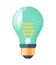 Bright ideas illuminated by electric light bulb