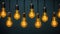 Bright ideas illuminated by glowing light bulb generated by AI