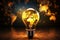 Bright ideas shine through the radiant glow of a glass bulb