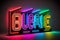 bright illuminated multi-colored lights signage for 3d render neon background