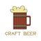 Bright illustration for fans of craft beer. A wooden beer mug