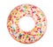 Bright inflatable donut ring isolated