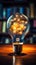 Bright intellect Light bulb, book unite, portraying innovative ideas sparked by education
