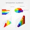 Bright isometric infographics elements