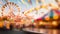 Bright and joyful carnival background with copy space and soft blurred sun rays overlay