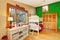 Bright kids room with loft bed