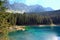 Bright lake in italian mountains