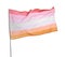 Bright lesbian flag fluttering on background