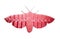 Bright light orange object in shape of butterfly toy printed on 3d printer