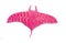 Bright light pink object in shape of Stingray toy printed on 3d printer