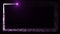 Bright light source draws a rectangular frame of purple particles on a dark background. Animation with free space in the