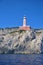 A bright lighthouse on the island of Capri