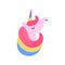 Bright logo. Unicorn with a colorful mane and horn