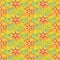 Bright loose and textured floral symmetrical seamless pattern