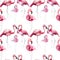 Bright lovely tender gentle sophisticated wonderful tropical hawaii animal wild summer beach pink flamingos pattern watercolor han