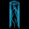 Bright luminous blue neon sign for a tanning salon of a beauty salon and a tanning beautiful brilliant beauty spa with a woman