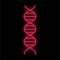 Bright luminous red medical digital neon sign for a pharmacy or hospital store beautiful shiny with a dna molecule spiral