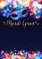 Bright Mardi Gras poster template with bokeh